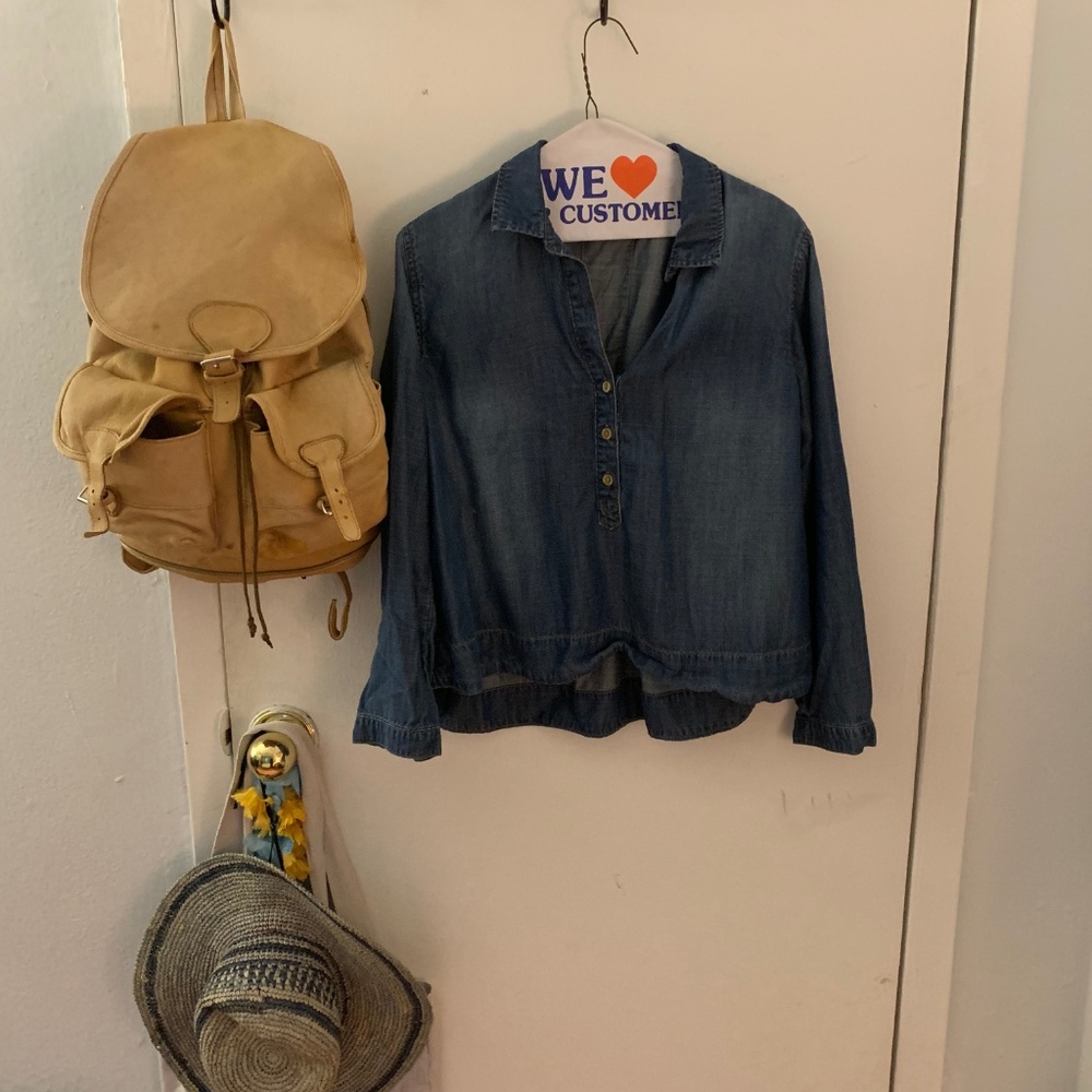 anthropologie cloth and stone denim top